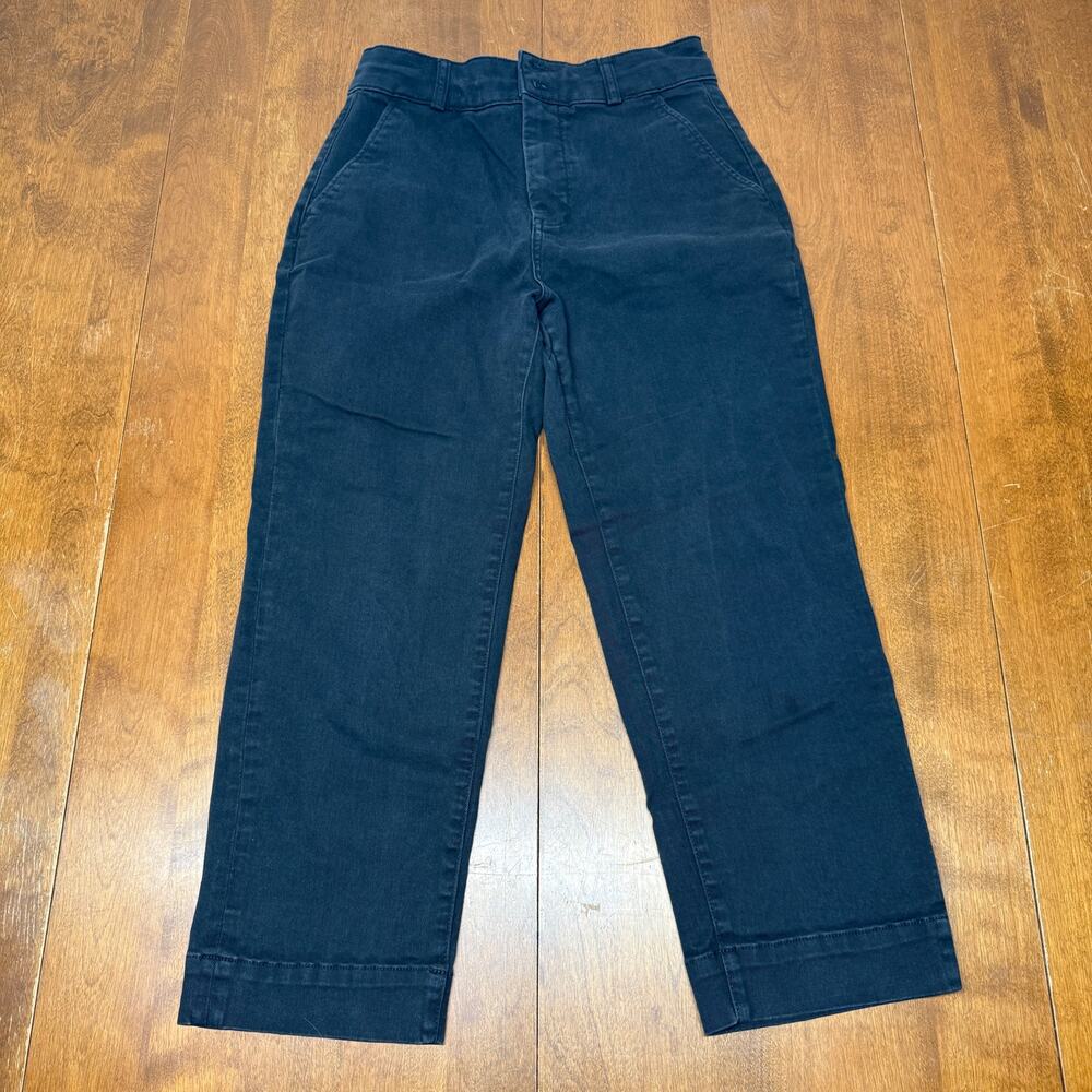 Everlane Organic Cotton Straight Leg Pants Women’s 8 Black High Rise Cropped